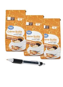 great value crème brulèe medium roasted ground coffee, 12 oz (pack of 3) and one bvoj sales pen included in every order