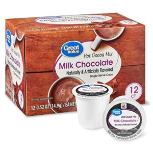 Great Value Cappuccino Coffee and Hot Drink Single Serve Pods, 12 Count (Hot Cocoa, Pack of 4)