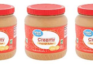 Great Value Creamy Peanut Butter, 64 oz (Gluten-Free) - Pack of 3