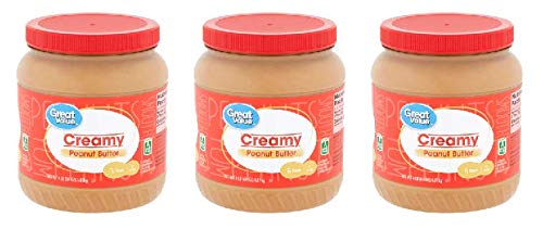 Great Value Creamy Peanut Butter, 64 oz (Gluten-Free) - Pack of 3