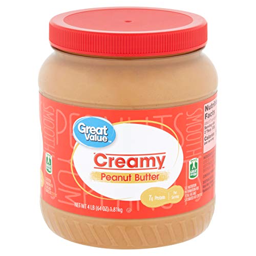 Great Value Creamy Peanut Butter, 64 oz (Gluten-Free) - Pack of 3