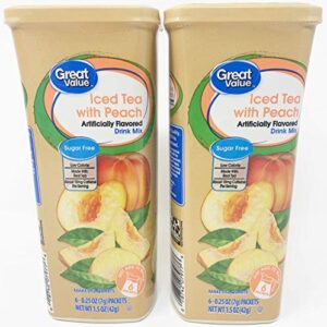 great value: iced tea with peach drink mix, 1.5 oz- 6 packets (pack of 2)