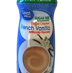 Great Value Sugar Free French Vanilla powder Coffee Creamer 13.6 oz Canister