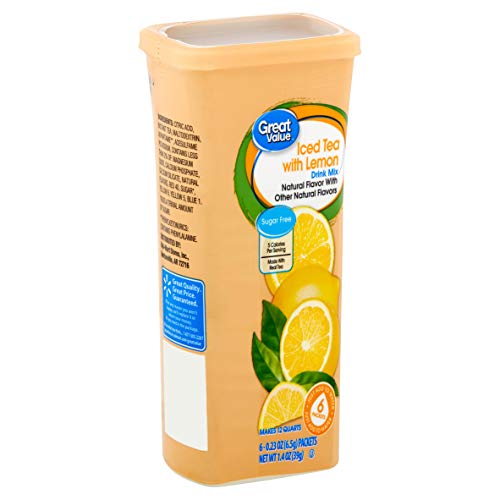 Great Value: Iced Tea with Lemon Drink Mix, 1.4 Oz - 6 Packets (Pack of 2) (2 Pack)