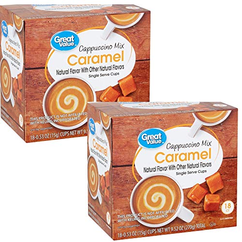 Great Value Caramel Cappuccino Mix Single Serve Cups 9.52oz (2 PACK)