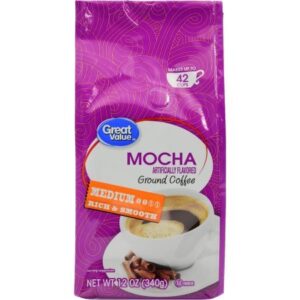 great value mocha medium roasted ground coffee, 12 oz (pack of 1)