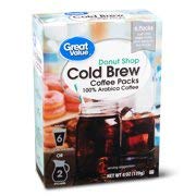 Great Value Cold Brew Coffee Packs, Donut Shop, 6 oz, 6 Count (Pack of 2)