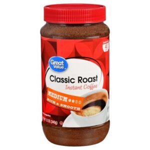 classic roast instant coffee, medium roast, 12 oz