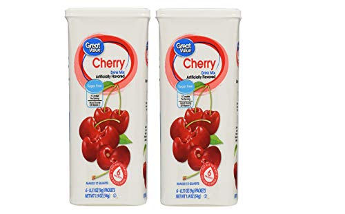 Great Value Cherry Drink Mix, 1.9 Oz- 6 Packets (Pack of 2) - SET OF 4