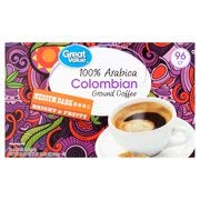 Great Value 100% Arabica Colombian Coffee Pods, Medium-Dark Roast, 96 Count- 0.33 each (Pack of 1)