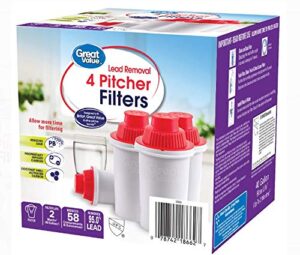 great value gr val superior pitcher cartridge 4-pk fits brita, pur, culligan, ge and dupont pitchers
