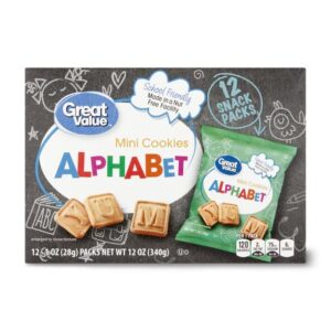great value mini alphabet cookies – nut free school friendly 12 pack