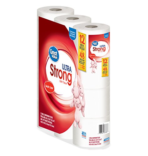 Great Value Ultra Strong Toilet Tissue Paper, 12 Mega Rolls