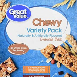 Great Value Chewy Variety Pack Granola Bars Value Pack, 0.84 oz, 24 Count