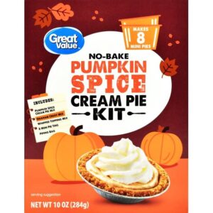 great value no bake pumpkin spice cream pie kit, 9.0 ounce