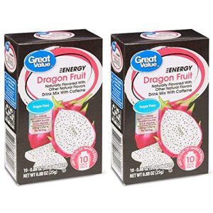 great value energy drink mix, dragon fruit, sugar-free, 0.88 oz (pack of 2) – set of 3