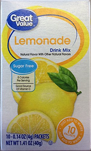 Great Value: Lemonade Drink Mix, 1.41 Oz (Pack of 4)