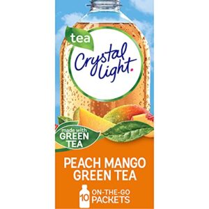 crystal light sugar-free peach mango green tea on-the-go powdered drink mix 10 count