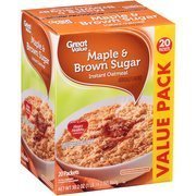 great value maple & brown sugar instant oatmeal, 20 count, 30.2 oz (1 packs)