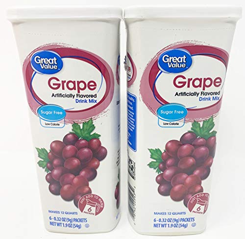 Great Value: Grape Drink Mix, 1.9 Oz - 6 Packets (2 Pack)