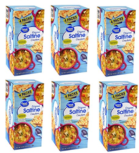 Pack of 6 - Great Value Original Saltine Crackers, 4 Count, 16 oz