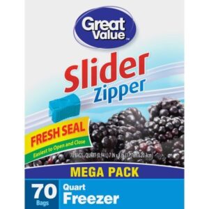 Great Value Quart Freezer Bags, 70 count