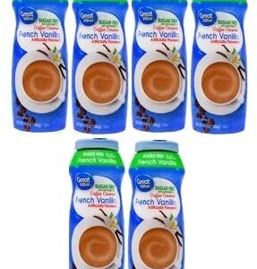 Great Value Coffee Creamer, Sugar Free, French Vanilla, 13.6 fl oz, 2 Count (Pack of 3)