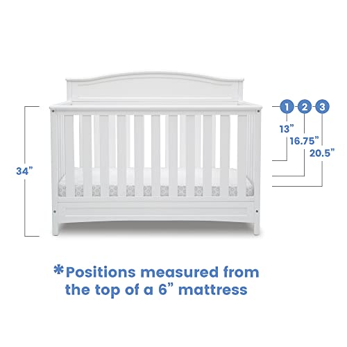 Delta Children Emery 4-in-1 Convertible Baby Crib - Greenguard Gold Certified, White