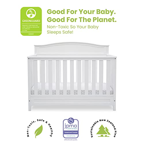 Delta Children Emery 4-in-1 Convertible Baby Crib - Greenguard Gold Certified, White