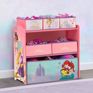 delta children design & store 6 bin toy storage organizer, disney princess
