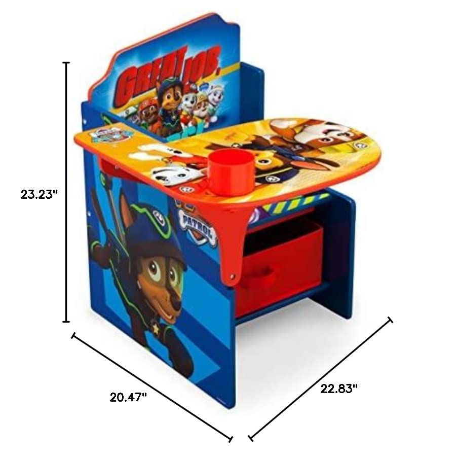 Delta Children Chair Desk with Storage Bin - Ideal for Arts & Crafts, Snack Time, Homeschooling, Homework & More, Nick Jr. PAW Patrol