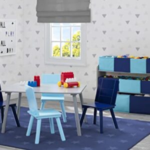 Delta Children Kids Table and Chair Set (4 Chairs Included) - Ideal for Arts & Crafts, Snack Time, Homeschooling, Homework & More - Greenguard Gold Certified, Grey/Blue