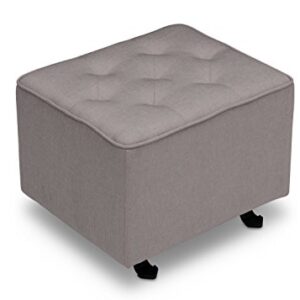 Delta Children Diamond Tufted Gliding Ottoman, French Grey