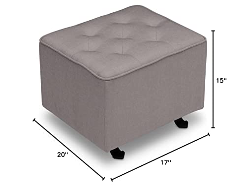 Delta Children Diamond Tufted Gliding Ottoman, French Grey