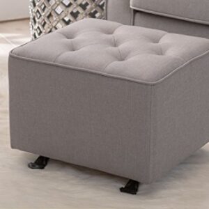 Delta Children Diamond Tufted Gliding Ottoman, French Grey