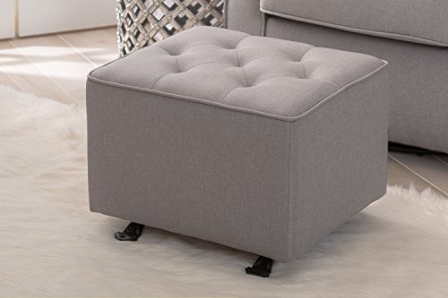 Delta Children Diamond Tufted Gliding Ottoman, French Grey