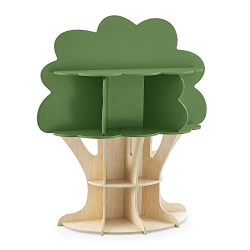 Delta Children Tree Bookcase - Greenguard Gold Certified, Fern Green/Crafted Natural