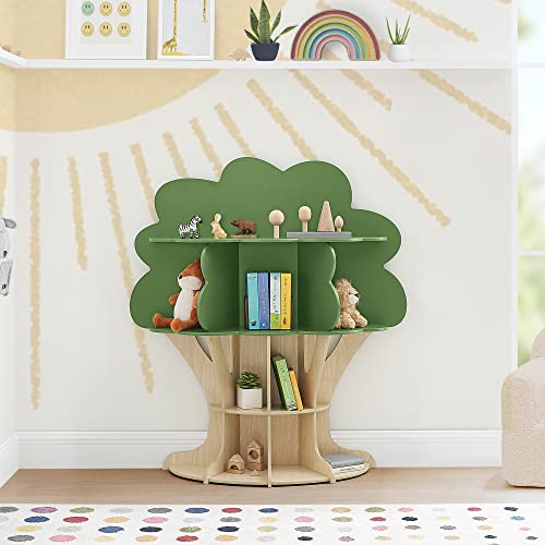 Delta Children Tree Bookcase - Greenguard Gold Certified, Fern Green/Crafted Natural