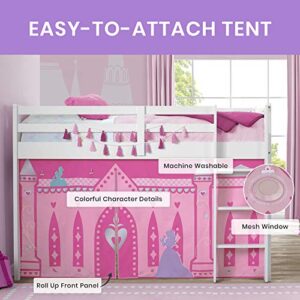 Delta Children Loft Bed Tent Curtain Set for Low Twin, Disney Princess