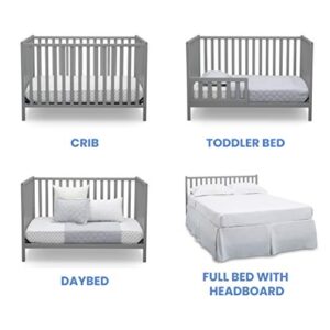 Delta Children Heartland 4-in-1 Convertible Crib, Grey with Twinkle Stars Crib & Toddler Mattress