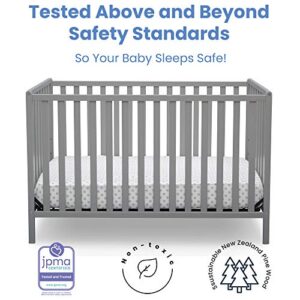 Delta Children Heartland 4-in-1 Convertible Crib, Grey with Twinkle Stars Crib & Toddler Mattress