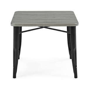 Delta Children Bistro Kids Play Table - Ideal for Arts & Crafts, Snack Time, Homeschooling, Homework & More, Black Metal/Grey Barnboard