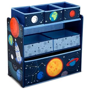 delta children space adventures design & store 6 bin toy storage organizer – greenguard gold certified, blue