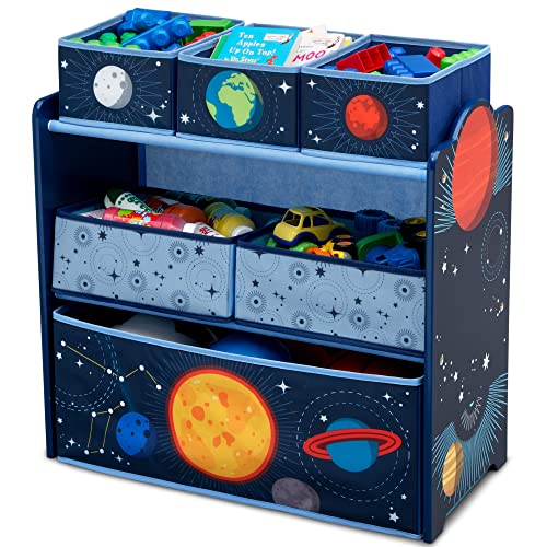 Delta Children Space Adventures Design & Store 6 Bin Toy Storage Organizer - Greenguard Gold Certified, Blue