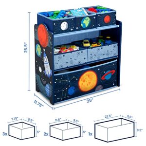 Delta Children Space Adventures Design & Store 6 Bin Toy Storage Organizer - Greenguard Gold Certified, Blue