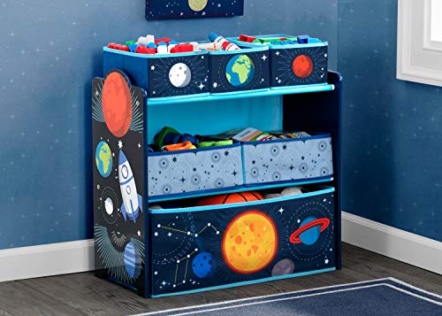 Delta Children Space Adventures Design & Store 6 Bin Toy Storage Organizer - Greenguard Gold Certified, Blue