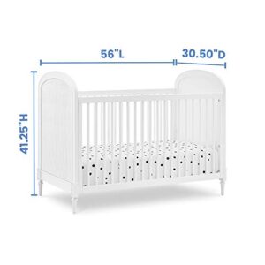 Delta Children Madeline 4-in-1 Convertible Crib - Woven Cane Mesh Panels, Includes Conversion Rails, Greenguard Gold Certified, Bianca White