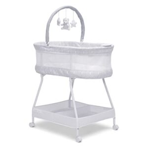 delta children curve bassinet, white/grey