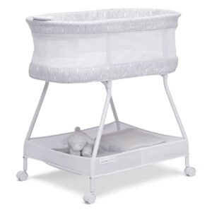 Delta Children Curve Bassinet, White/Grey