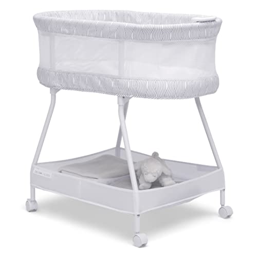 Delta Children Curve Bassinet, White/Grey